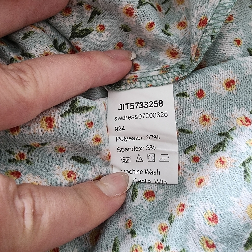 Ditsy Floral Size XS Green Mini Dress Adjustable Straps - Picture 5 of 5